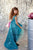 Aqua Blue Elsa princess dress with train - Matchinglook