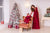 Burgundy matching mother daughter floor length dresses for Christmas party - Matchinglook