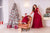 Burgundy matching mother daughter floor length dresses for Christmas party - Matchinglook