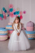 Flower girl dress, ivory lace flower girl dress, 1st birthday dress, birthday dress, tutu dress, baby girl lace dress, ivory baptism dress
