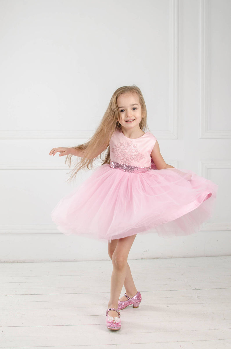 Shop Pink Pageant Dress Pink Tutu Flower Girl Dress Baby Girl Pink Dress with Bow Princess Dress First Communion Dress Girls Lace Pink Dress -