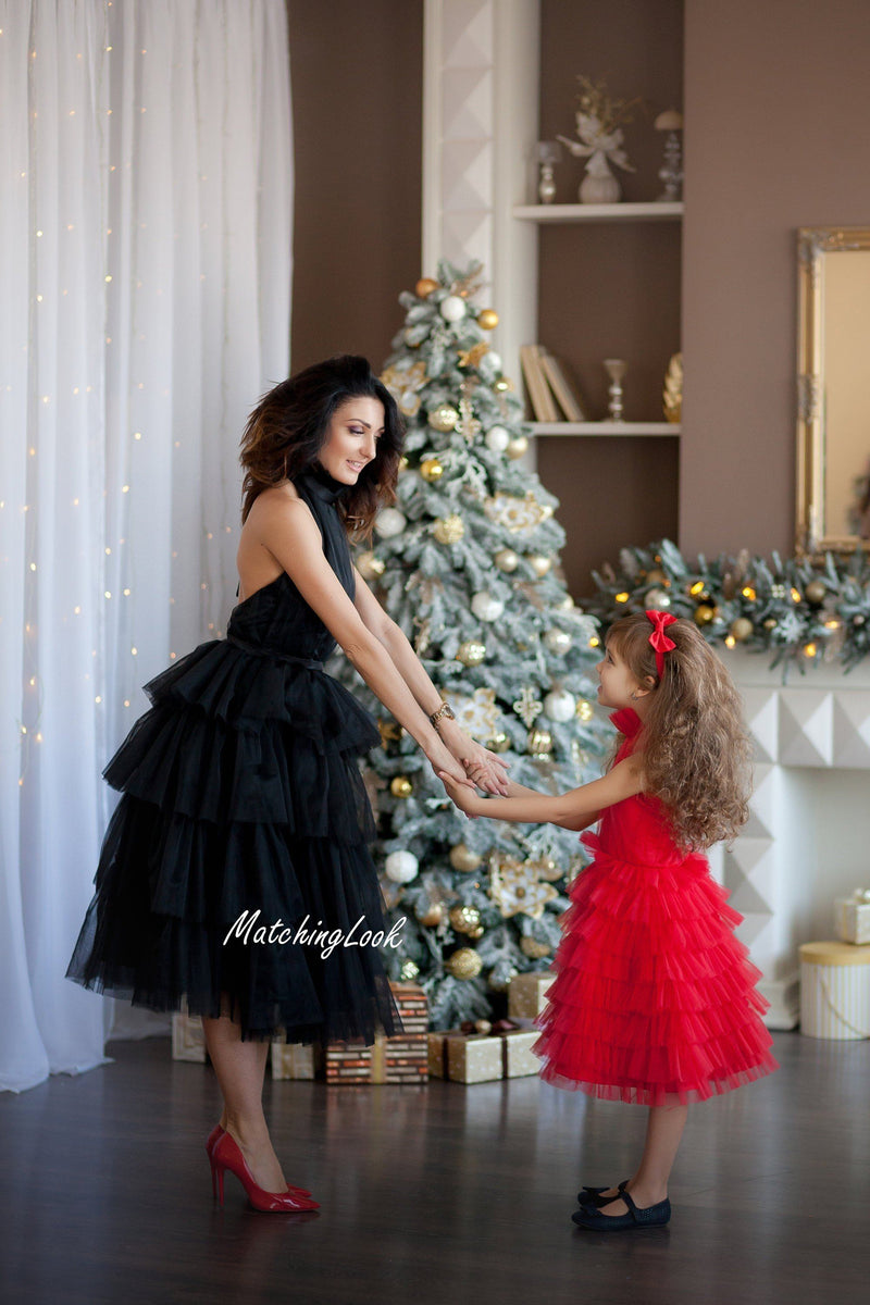 Shop Red and Black Christmas Dress - Matching Dress - Mommy and Me Outfits - Mother Daughter Matching Dress - Tutu Outfit for Christmas