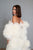 Ivory Statement Bridal Cape with 3D flowers, Volumetric Organza Wedding Cape With 3D Roses, Couture Cape Gown For Photoshoot