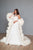 Ivory Statement Bridal Cape with 3D flowers, Volumetric Organza Wedding Cape With 3D Roses, Couture Cape Gown For Photoshoot