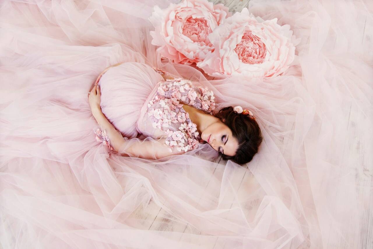 Blush Pink Maternity Dress, Pregnancy Photoshoot Dress, Tulle Maternity Wedding Dress, Maternity Dress For Baby Shower, Lace Maternity Gown L Blush Pink Maternity Dress, Pregnancy Photoshoot Dress, Tulle Maternity Wedding Dress, Maternity Dress For Baby Shower, Lace Maternity Gown L