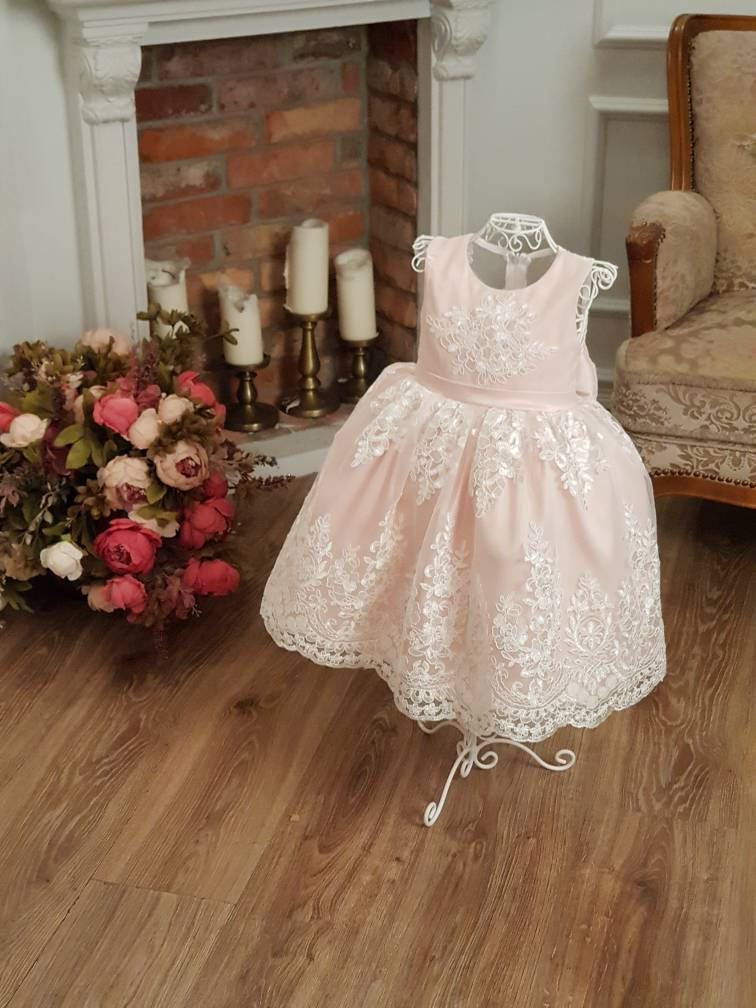 Shop Pink Flower Girl Dress Lace Dress, Girl Birthday Dress Tutu