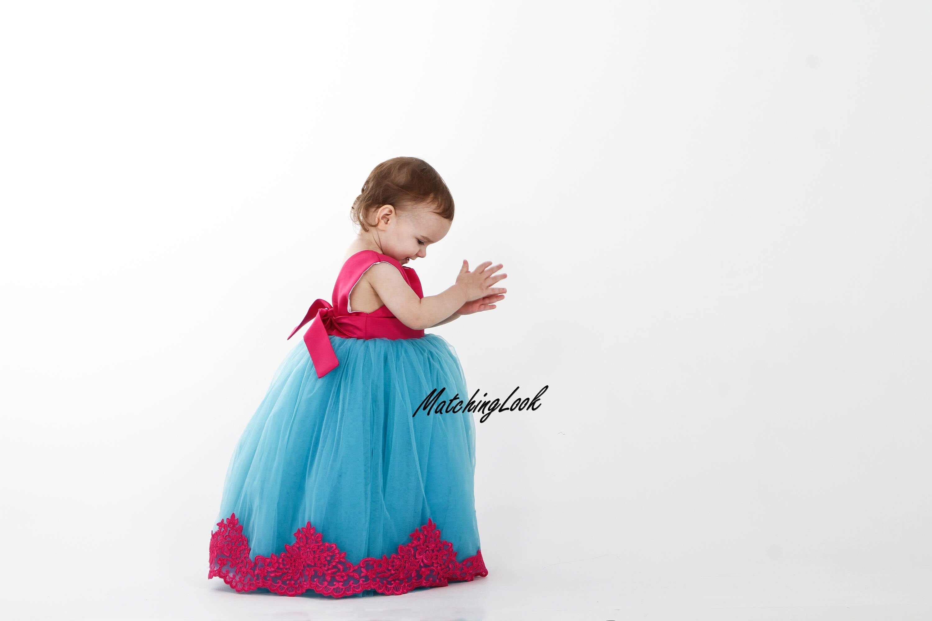 Shop Girl Birthday Dress Outfit, Lace Flower Girl Dress, Tutu Dress for Baby Girl, Teal and Crimson Toddler Birthday Dress, Baby Girl Tutu Dress -