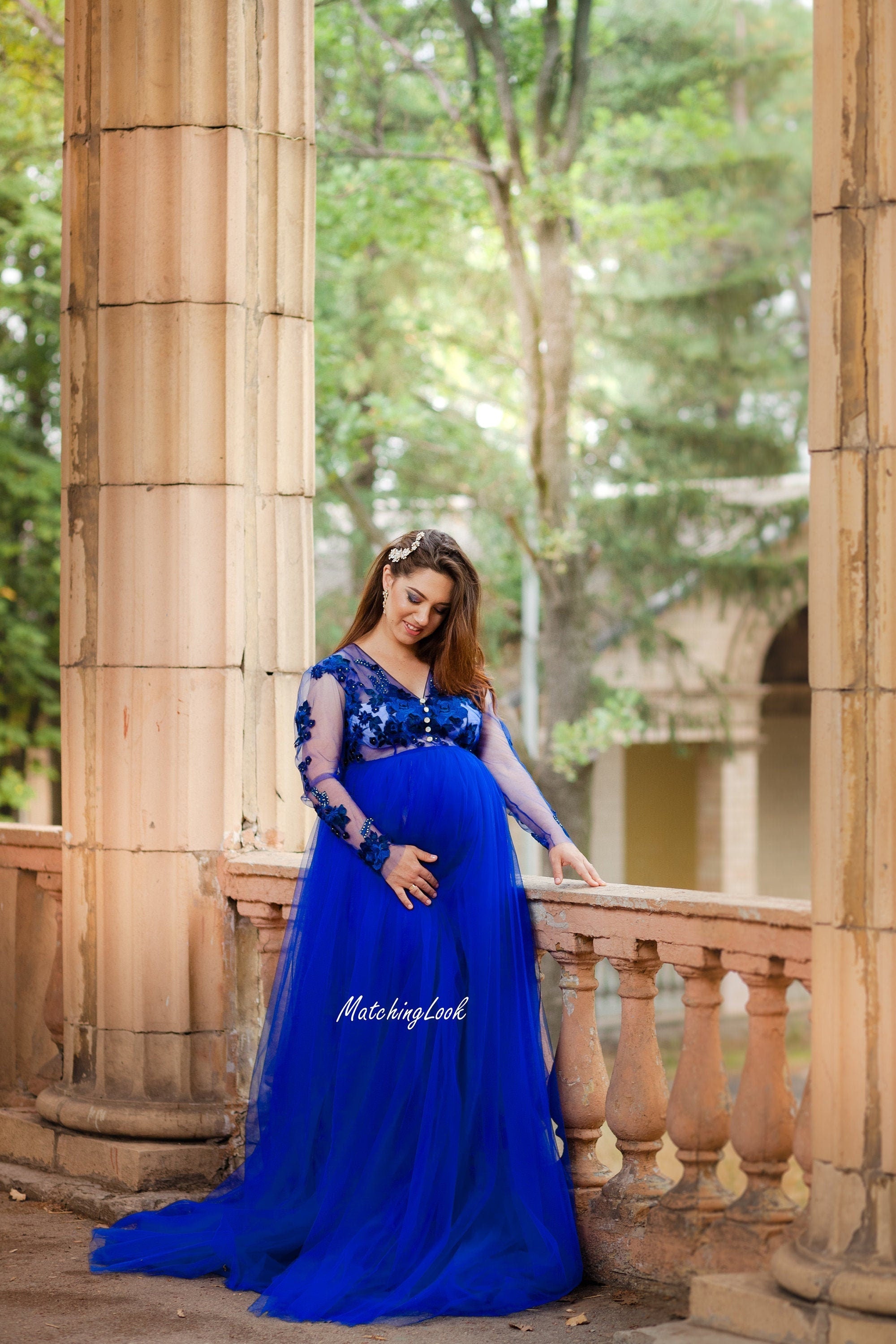 Shop Blue Maternity Dress, Royal Blue Baby Shower Dress, Maternity