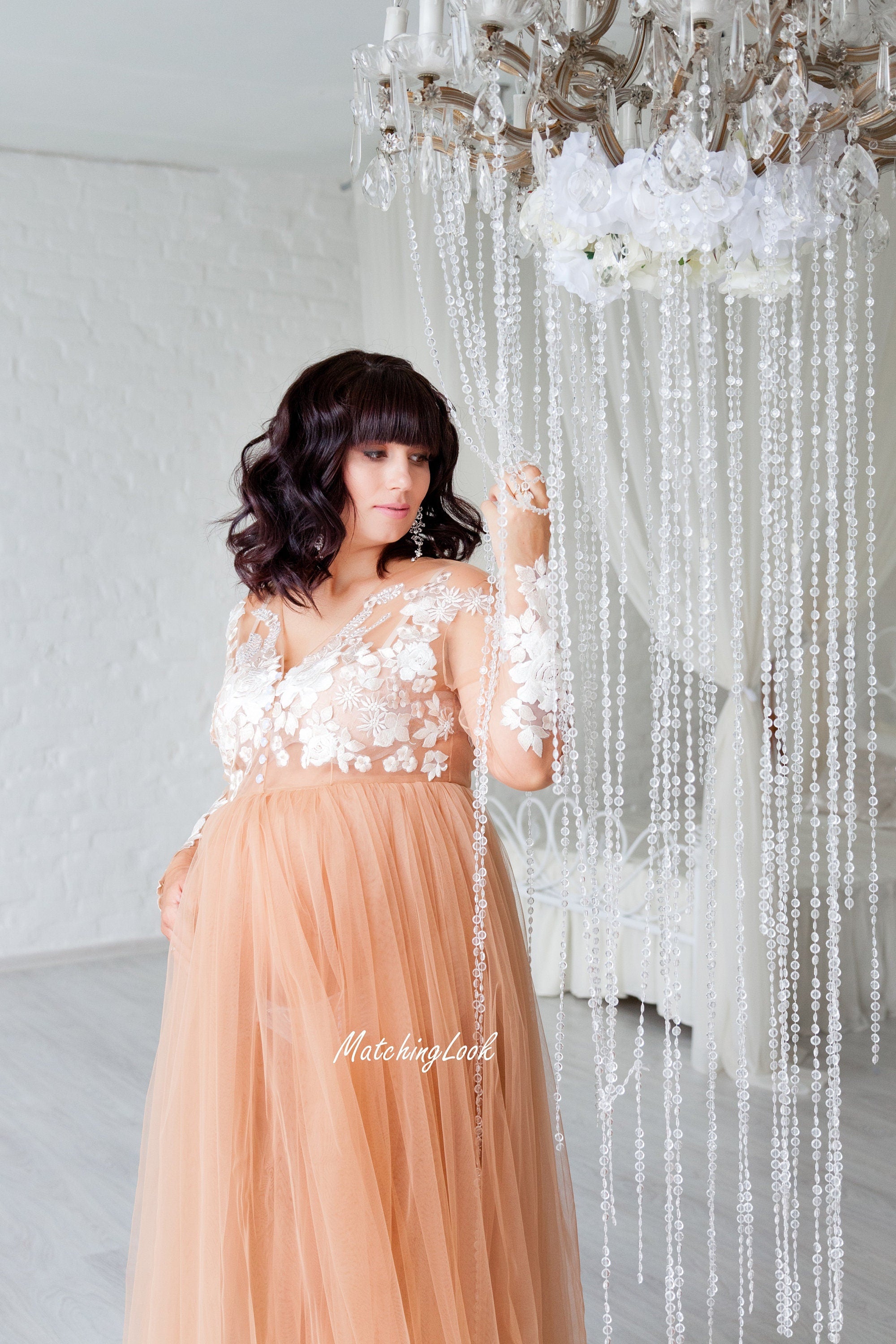 Shop Tulle Maternity Dress, Women Nude Dress, Maternity Photoshoot Dress, Elegant Dress, Photoprops Dress, Formal Maxi Dress, Baby Shower Dress