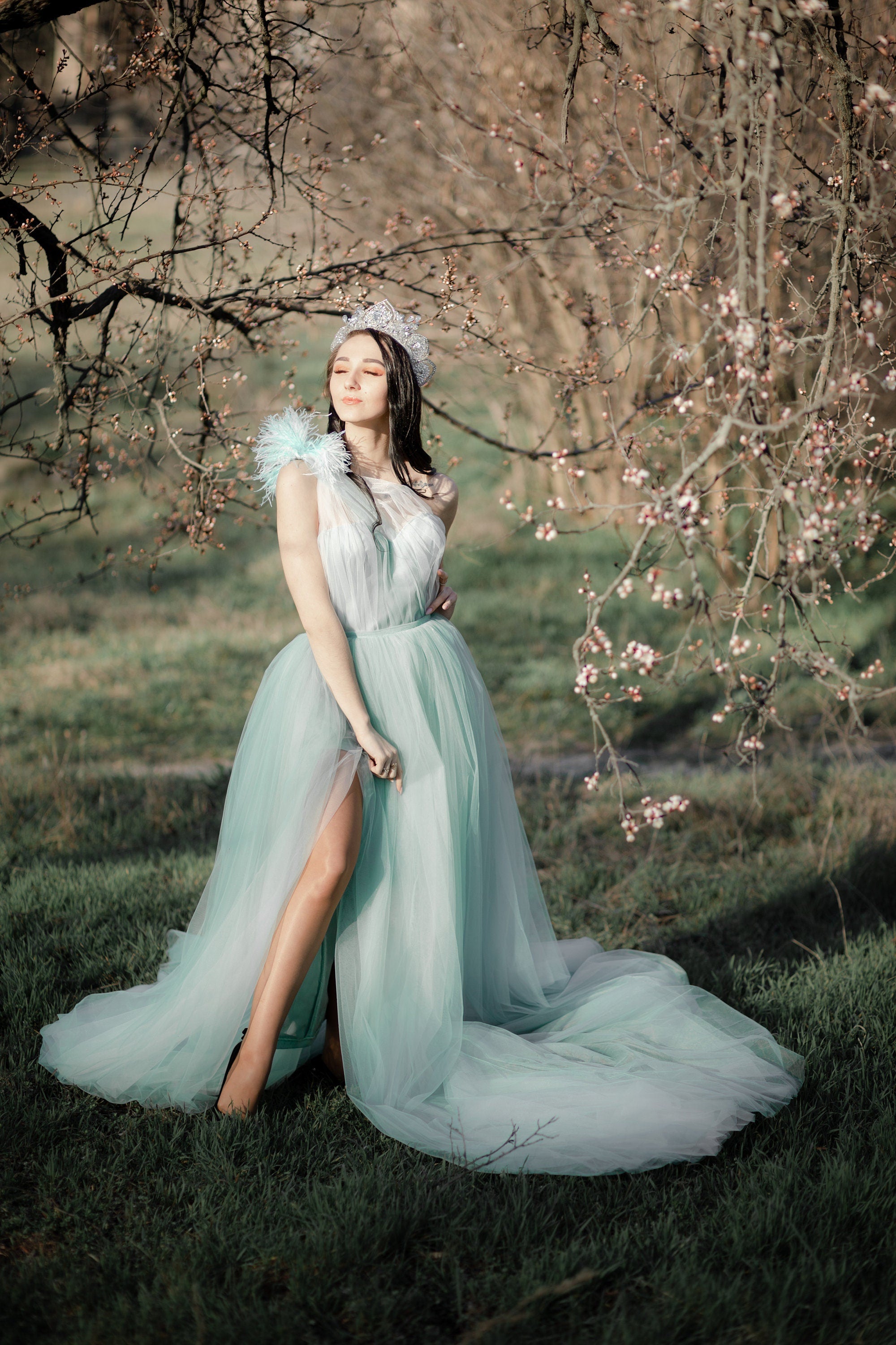 Shop Sage Green Wedding Dress, One Shoulder Wedding Dress, Engagement Photoshoot Dress, Maternity Dress, Prom Tulle Dress, Sweet 16 Ballgown - Shop Sage Green Wedding Dress, One Shoulder Wedding Dress, Engagement Photoshoot Dress, Maternity Dress, Prom Tulle Dress, Sweet 16 Ballgown -