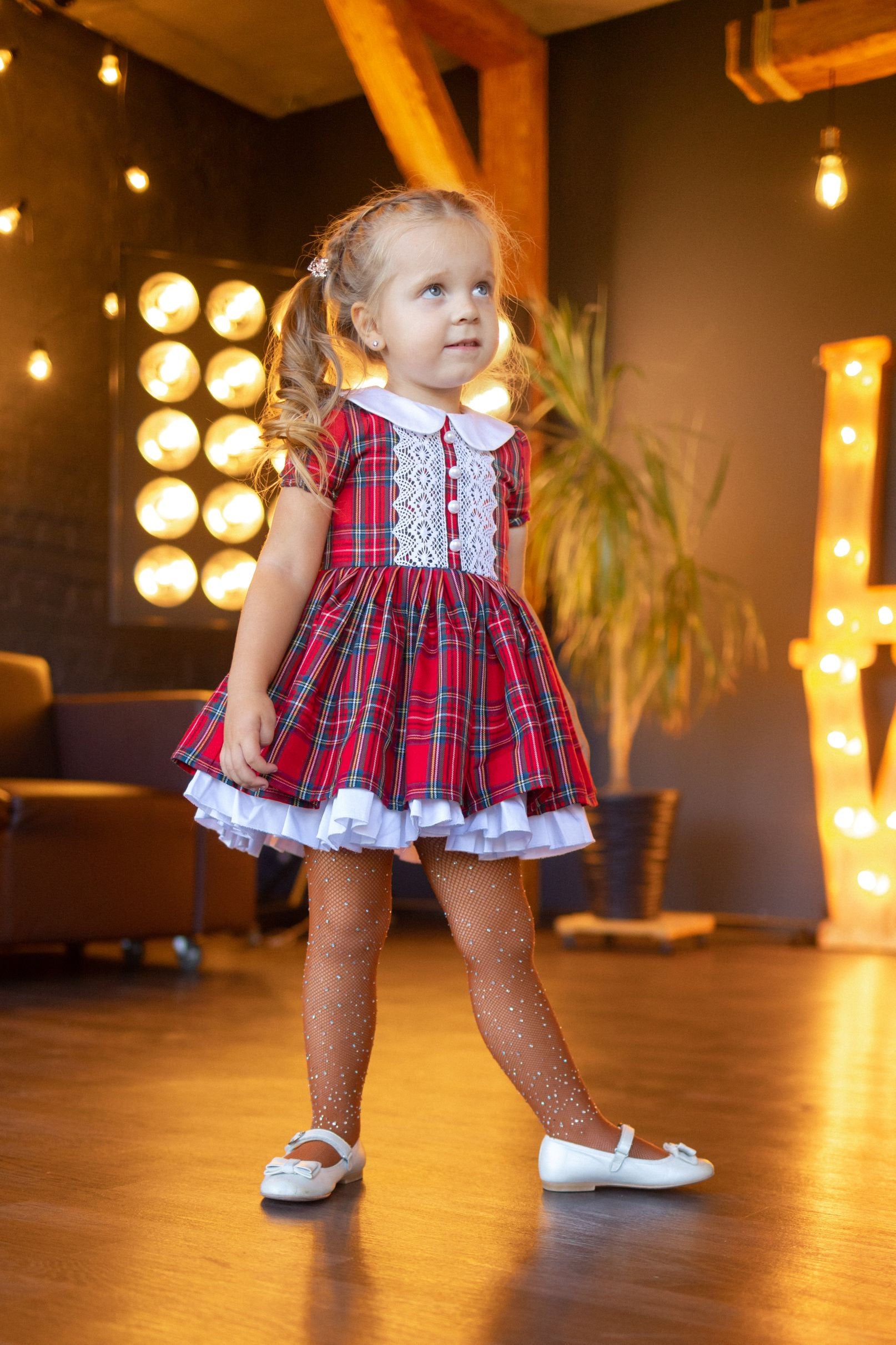 Shop Toddler Christmas Dress, Girls Christmas Dress, Red Tartan Party Dress, Girls Holiday Dress, Photoshoot, Plaid Ruffle Dress,Tutu Retro Dress