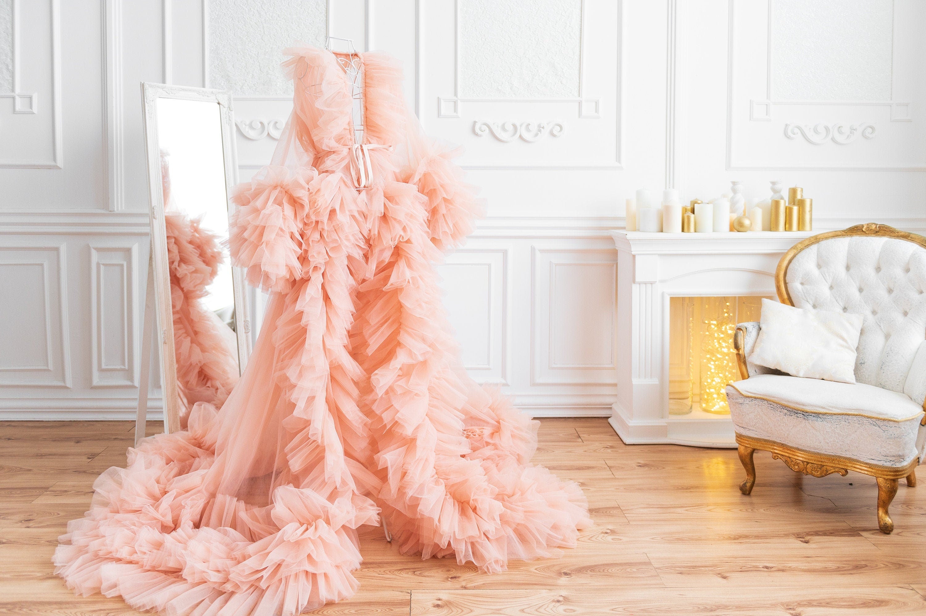open lace back dress Baby Pink Georgette Anarkali Gown