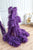 Boudoir Dressing Gown, Luxury Widow Robe, Maternity Photoshoot Dress, Old Hollywood Robe, Purple Maternity Fluffy Gown, Pregnancy Puffy Gown