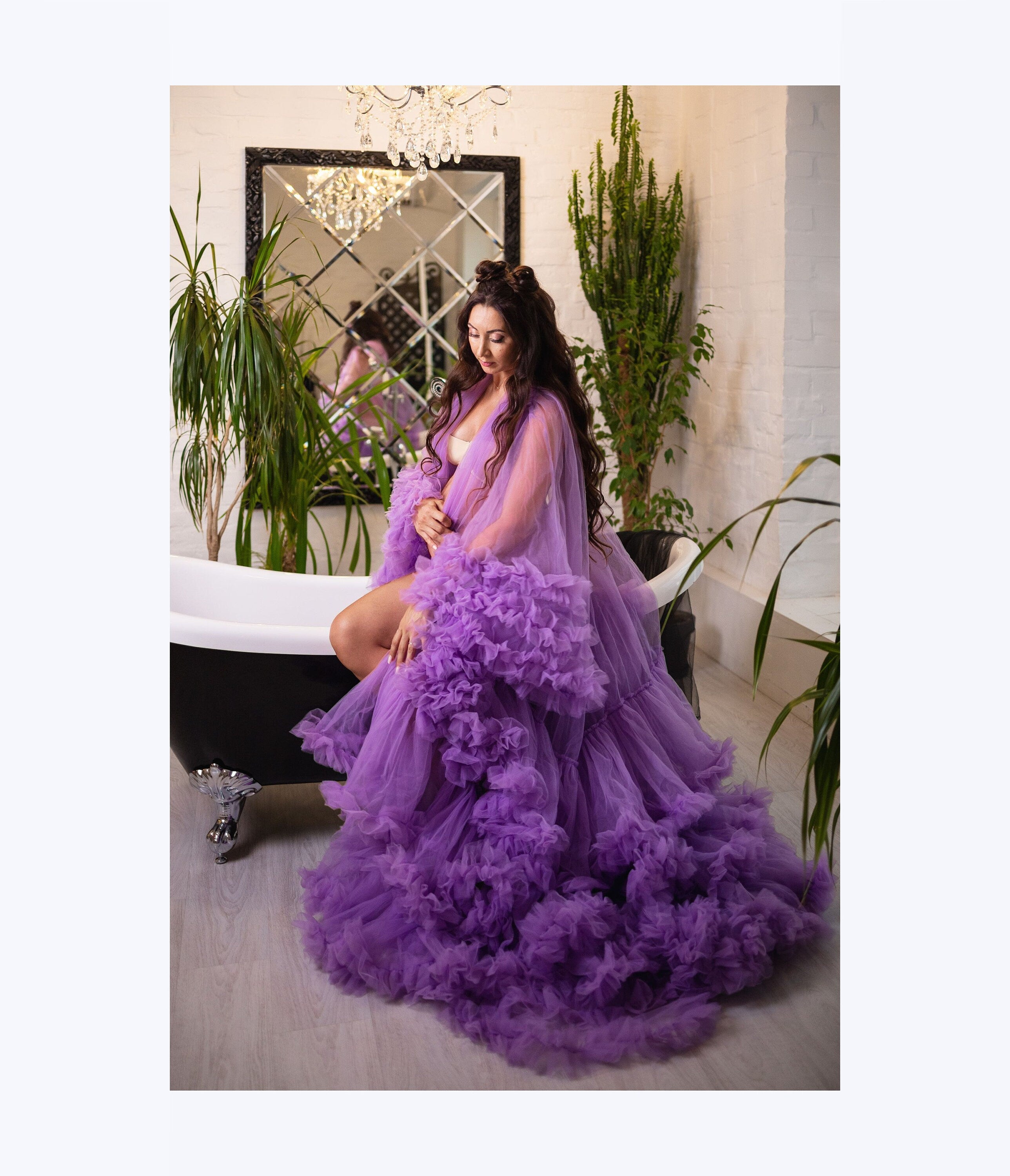 Shop Lavender Maternity Dress, Luxe Pajamas and Robes, Lilac Maternity Gown For Photoshoot, Pregnancy Robe For Baby Shower, Purple Boudoir Dress - Shop Lavender Maternity Dress, Luxe Pajamas and Robes, Lilac Maternity Gown For Photoshoot, Pregnancy Robe For Baby Shower, Purple Boudoir Dress -