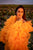 Orange Tulle Robe, Flying Gown, Fall Style Photoshoot, Boudoir Dressing Gown, Old Hollywood Robe, Pregnancy Dress, Tulle Maternity Gown