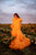 Orange Tulle Robe, Flying Gown, Fall Style Photoshoot, Boudoir Dressing Gown, Old Hollywood Robe, Pregnancy Dress, Tulle Maternity Gown