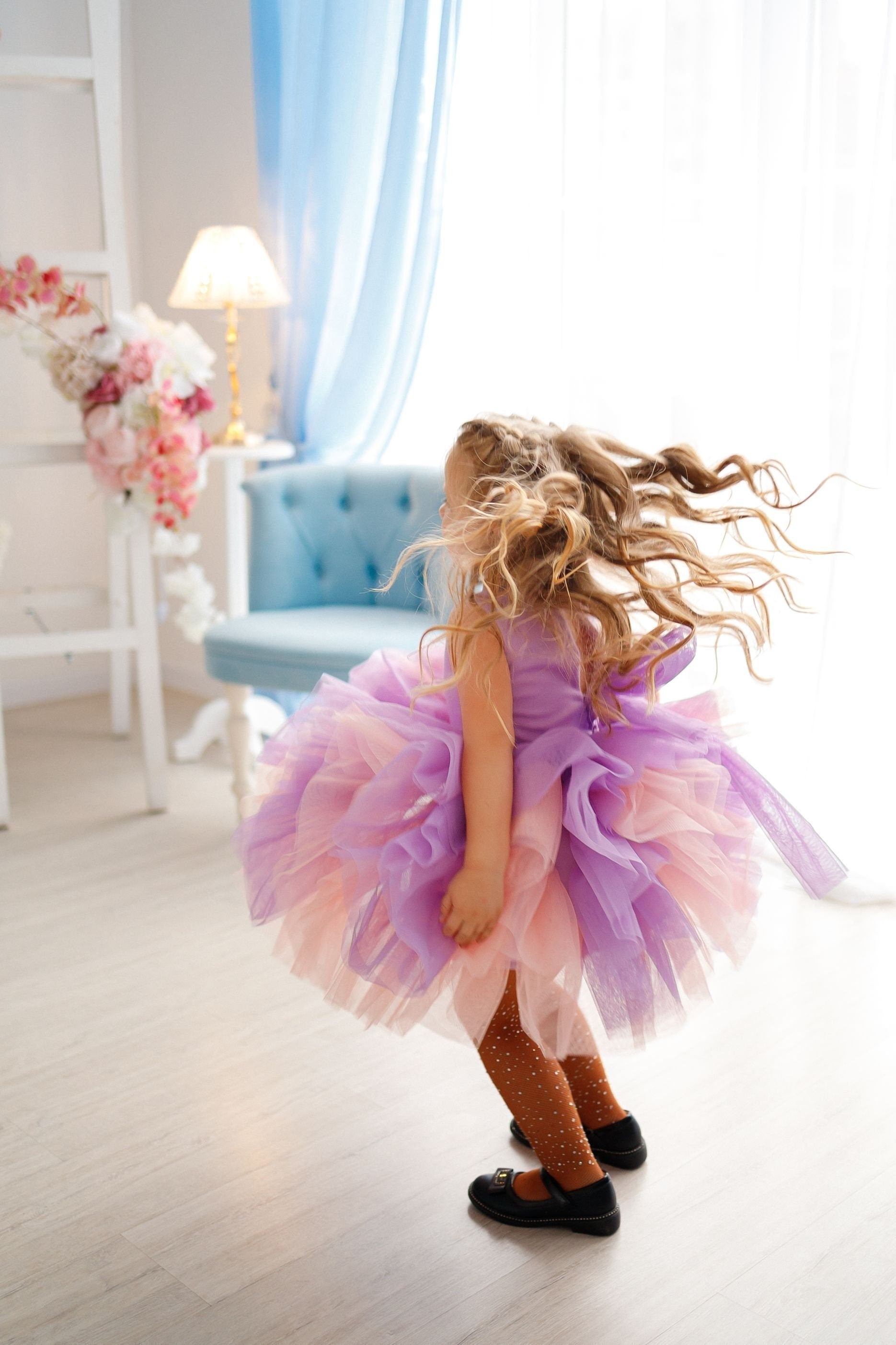 Shop Baby Girl Tutu Dress, Lavender And Peach Dress, Birthday