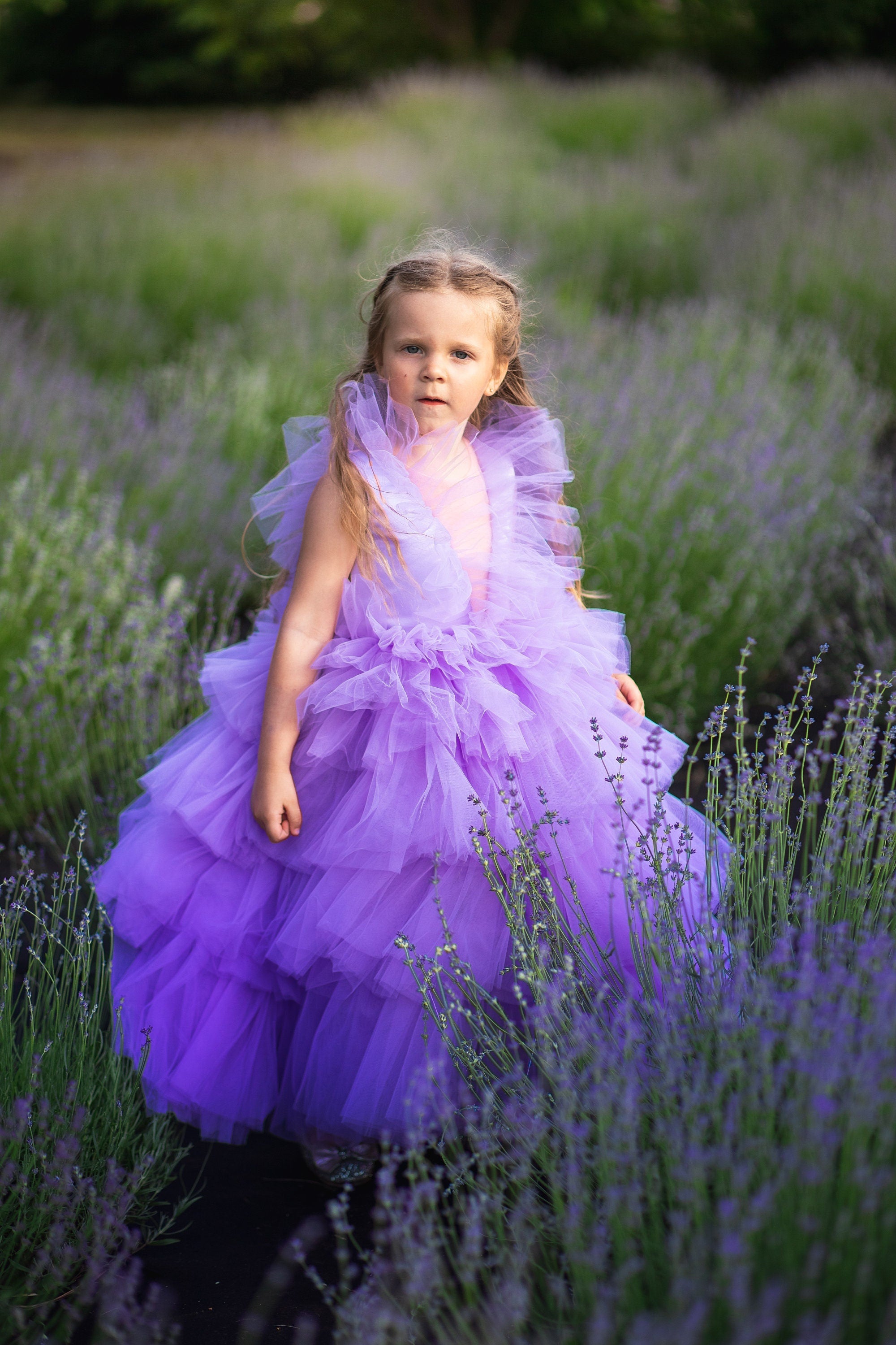 Shop Flower Girl Dress, Lavender Tutu Dress, Baby Girl Tiered Dress, Lilac Tulle Dress, Princess Outfit, Purple Tutu Dress, Photoshoot Dress