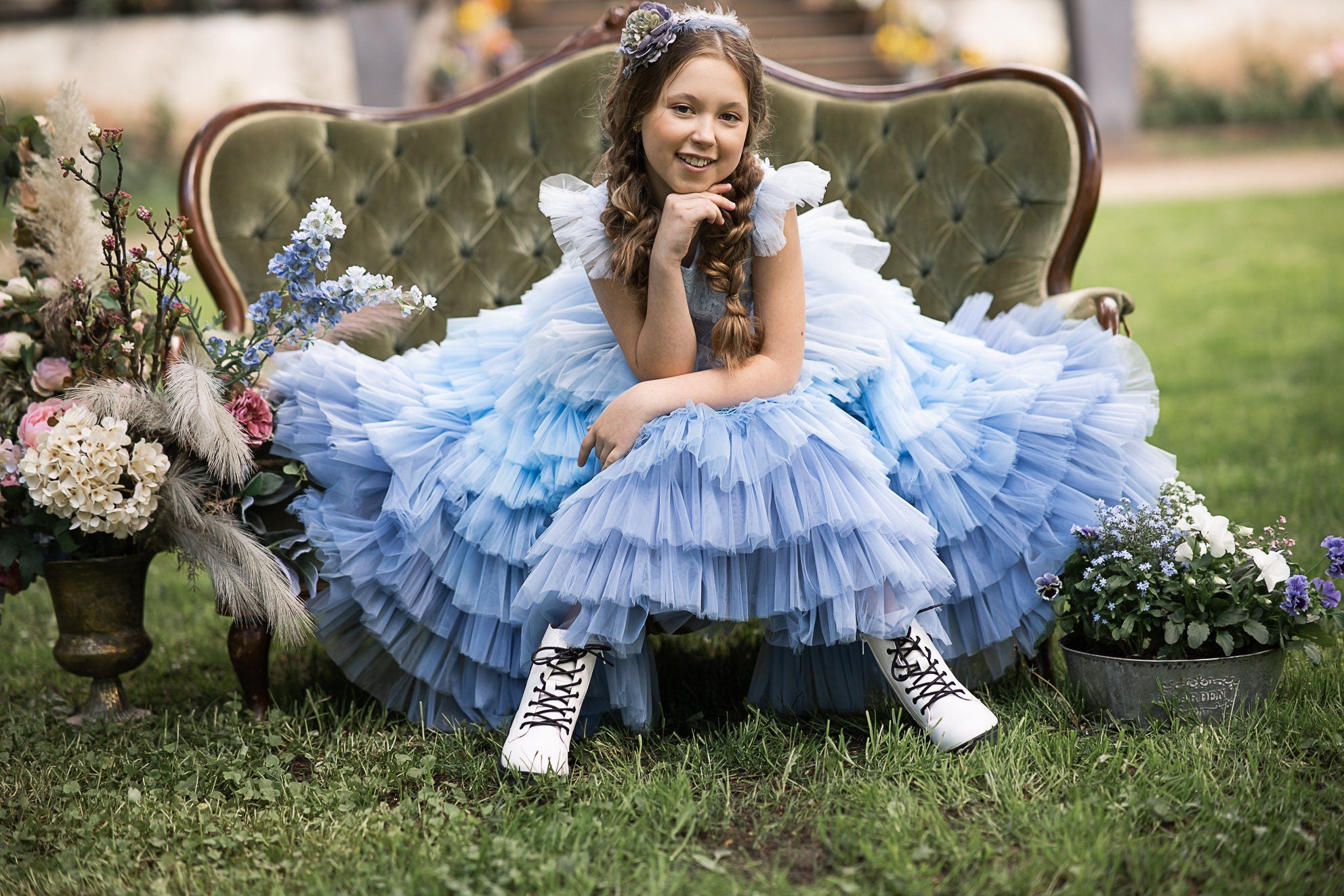 blue toddler dress for wedding Light blue flower girl dress, Toddler ball gown, Satin girl dresses, Baby wedding dress, Toddler birthday dress, Junior bridesmaid dress