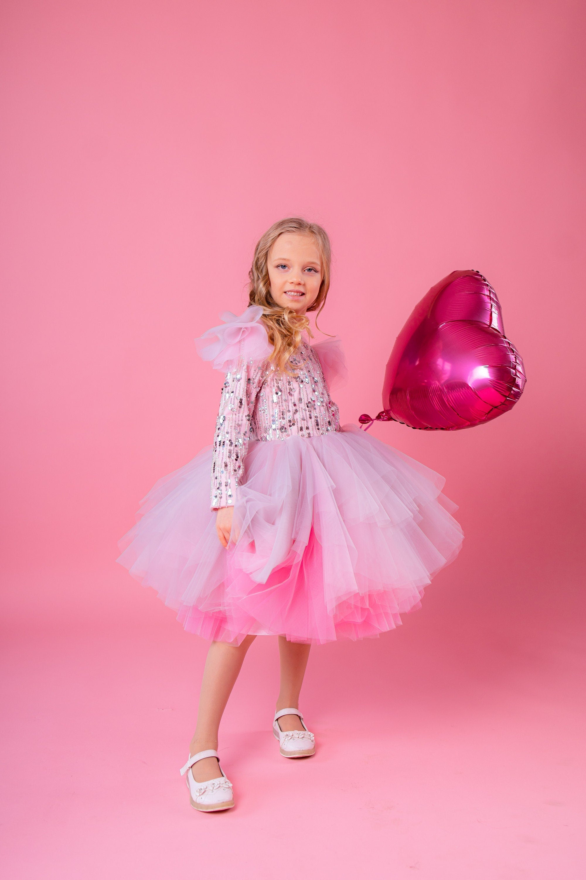 Shop Sequin Birthday Dress, Girl Tutu Dress, Sparkly Dress Toddler, Long Sleeves Dress, Photoshoot Outfit, Tulle Girl Dress, Princess Dress -