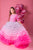 Tired Ombre Dress, Girl Pageant Dress, Photography Dress, Pink Tulle Gown, Flower Girl Dress, Wedding Dress, Toddler Ruffle Dress With Tail