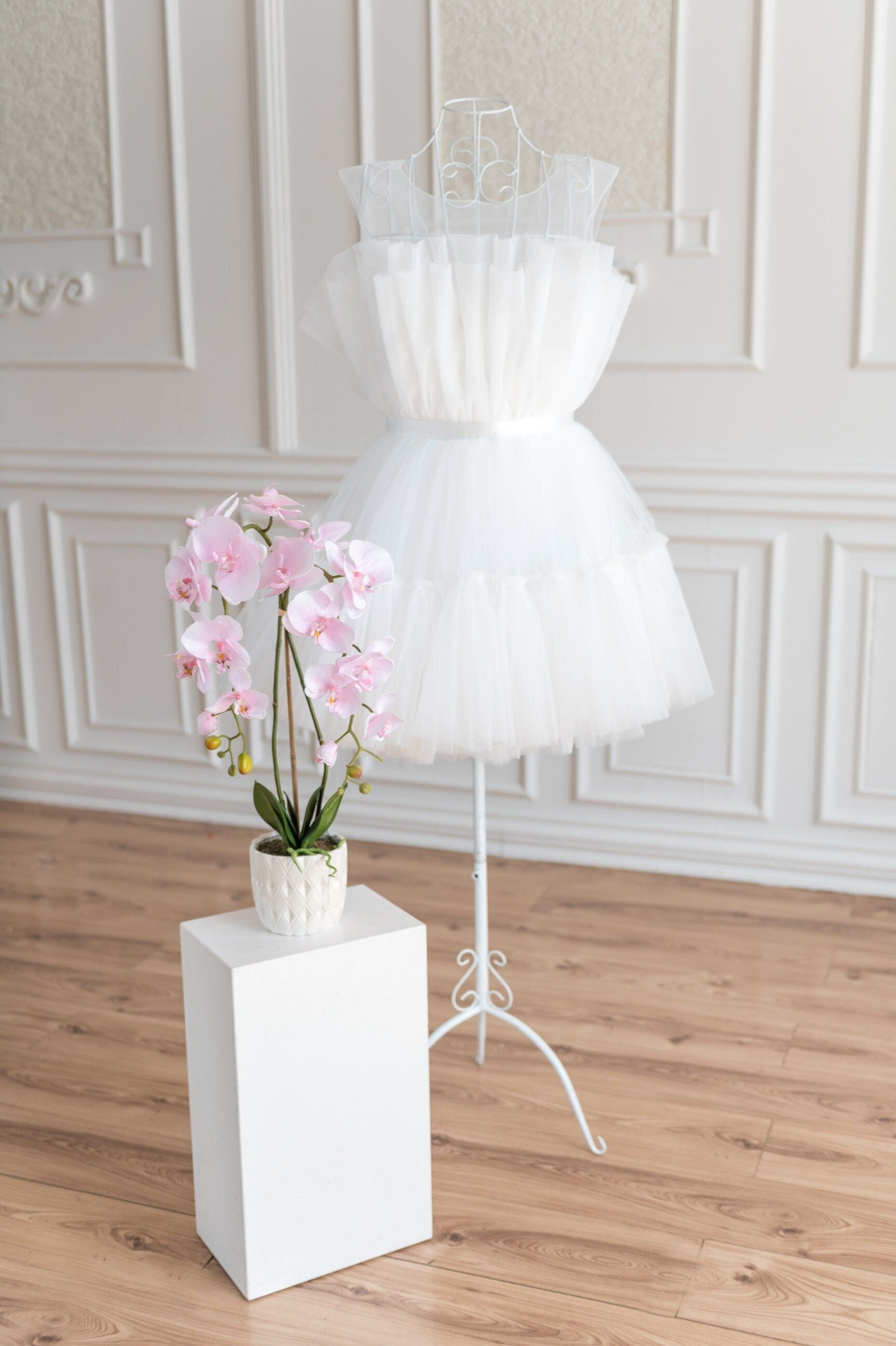 Shop Short Wedding Dress, Courthouse Wedding Dress, Mini Wedding Dress, White Tulle Beach Wedding Dress, Bridal Reception Dress, White Party -