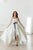 Simple Wedding Dress With Corset, Minimalist White Bridal Gown, Elopement Dress With High Slit, Maxi Beach Wedding Dress, Jacquard A Line