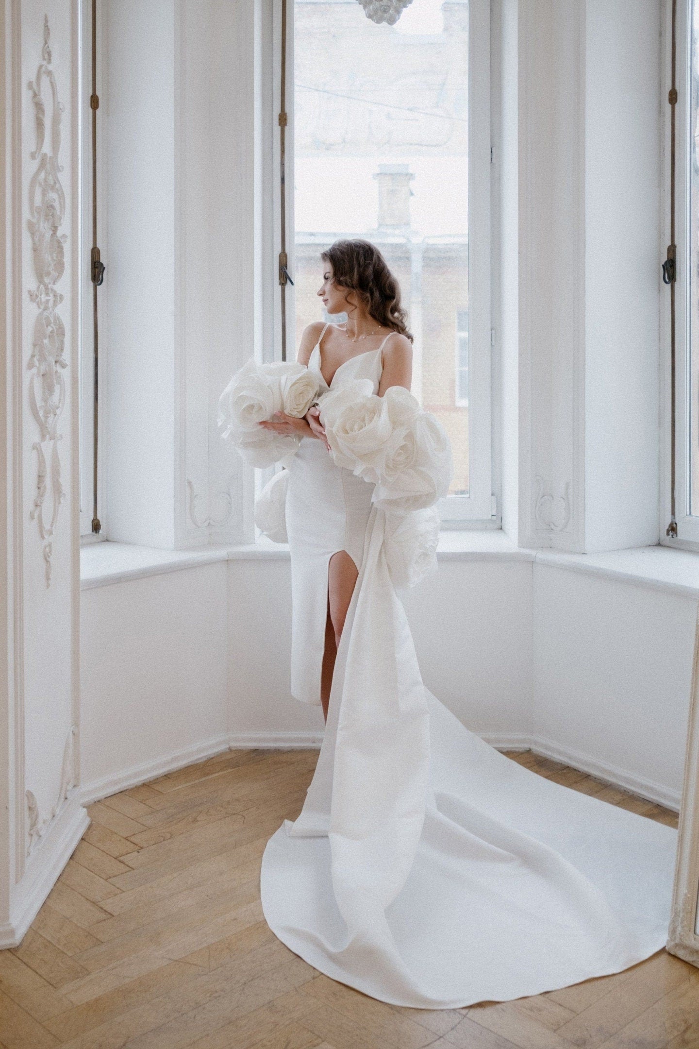 satin wedding dress with cape Satin Bridal Dress with Cape: Luxurious Elegance for Your Special Day