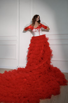 halloween red dress costume White tulle Tiered Skirt with painted bloody corset for wedding 10 Keep her dressed in our fabulous custom Queen of Hearts tutu dress Joyfy Women Little Red Riding