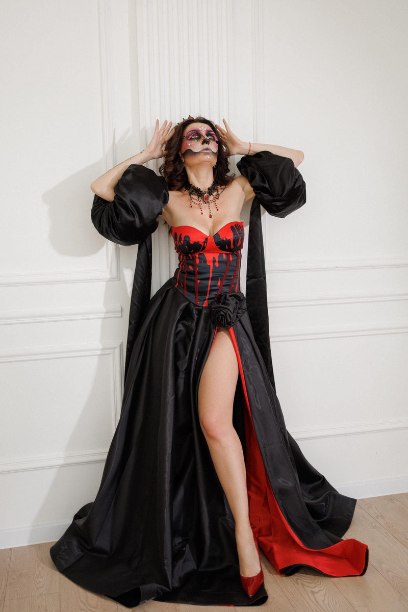 black dress with sequin Julisa Corset Mini Dress Red / Black Floral main image 0