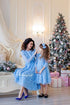 Baby blue Lace Mother Daughter Matching Dresses for party