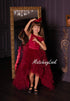 Baby girl burgundy tulle tutu multilayered dress with lace top