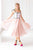 Prom Blush Dress with bustier top part and A line tulle midi length bottom