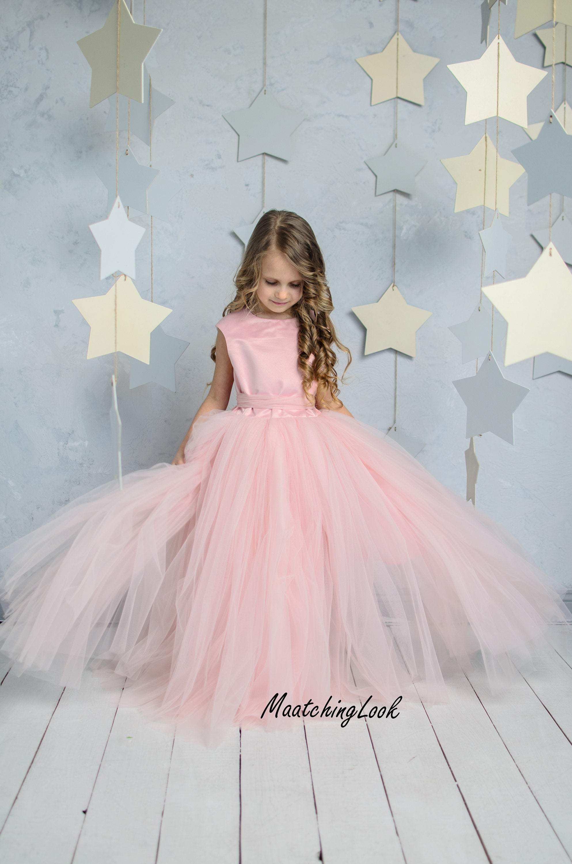 Shop Blush Flower Girl Dress, Blush Tutu Dress, Heart Back Girl Dress, Cinderella Dress, Princess Dress, 1st Birthday Dress, Toddler Gown Dress -, image size:1987x3000