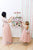 Blush pink mommy and me tutu maxi dresses with V open back - Matchinglook