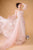 Blush Polka Dot Elegant Dress, Wedding Blush Dress, Off Shoulder Dress, Detachable Puffy Sleeves Dress, Engagement  Dress, Tulle Bridesmaid