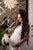 Boho  Maternity Dress, White Maternity Photoshoot Dress, Empire Waist Boho Dress, Polka dot White Pregnancy Dress, Flowy Tiered Maternity