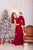 Burgundy matching mother daughter floor length dresses for Christmas party - Matchinglook