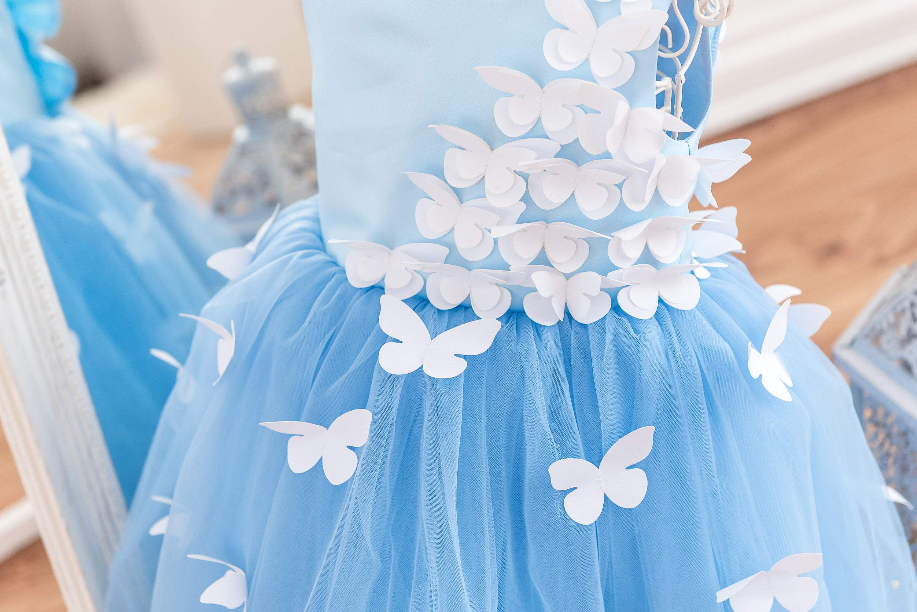 Butterfly Dress Toddler Baby Girl Dress 1st Communion Dress Flower