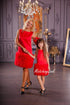 Cute mother daughter party matching dresses in red color - Christmas red short dresses - birthday girl toddler party dress