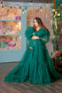 Emerald Green Maternity Tulle Robe for Photoshoot - Boudoir Maternity Dress