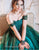 Emerald green mother daughter matching photoshoot tulle gowns with  train - Matchinglook