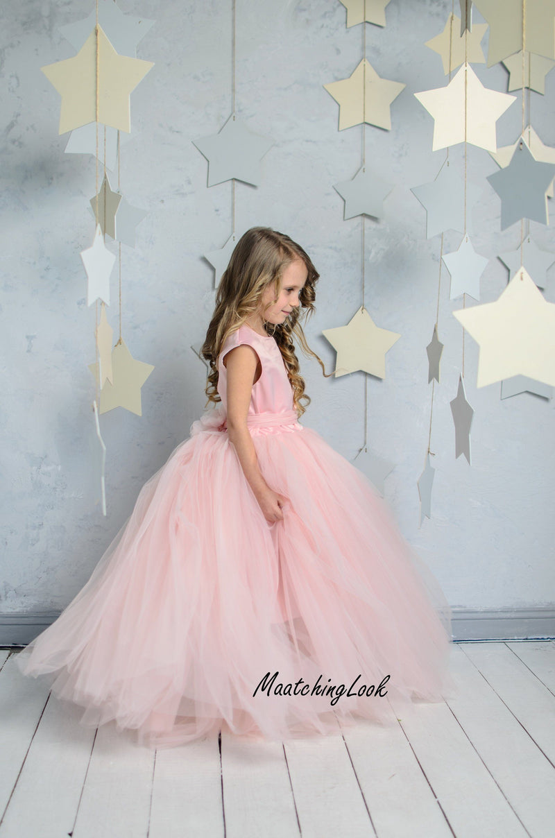 blush pink toddler dress Girls Christmas Dress Ellie Flower Girl Dress