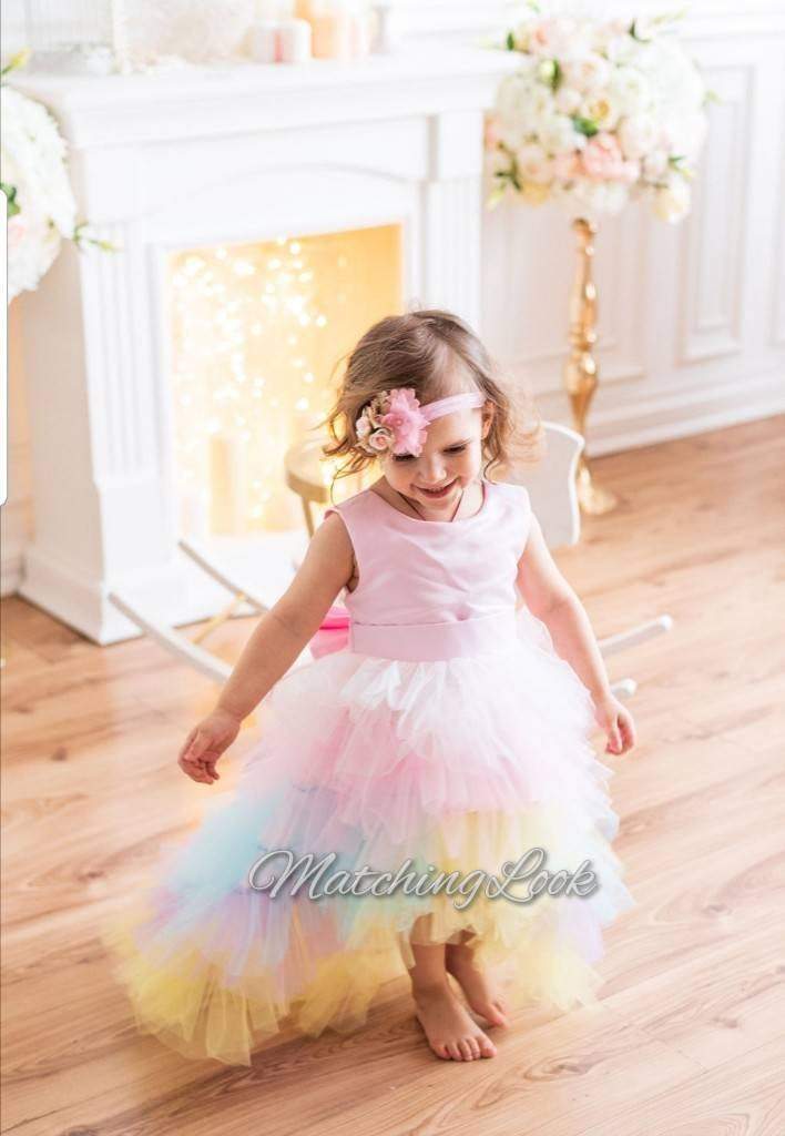 Archivo exposición Misterio Girl Unicorn Dress, Rainbow Dress, Girl Tutu Dress, Tulle Dress, Flowe