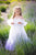 Girl White Dress, Birthday Party Dress, Flower Girl Dress, Photoshoot Dress, Puff Sleeves Dress, Girl Formal Dress, Elegant Dress, Sheer