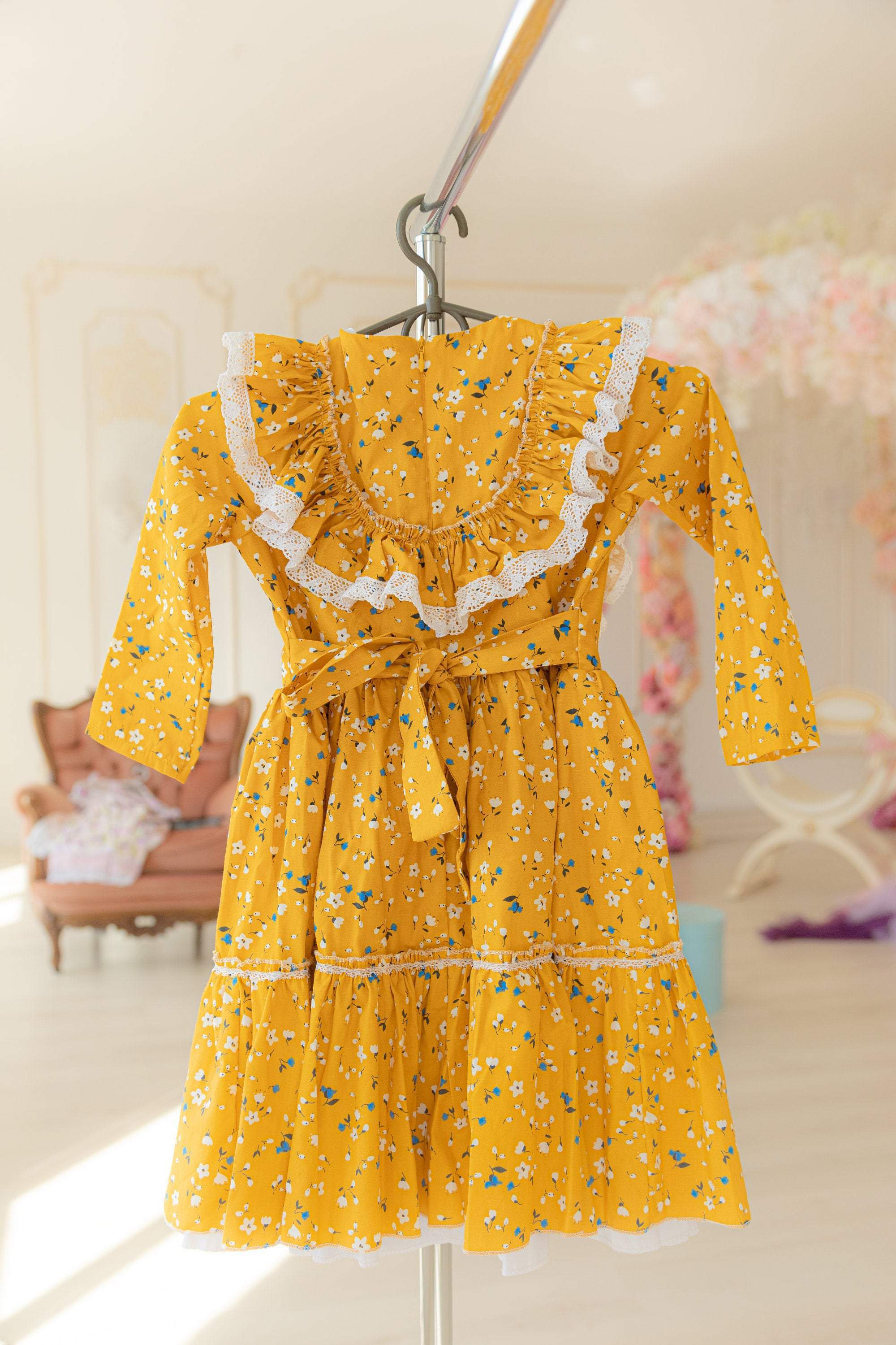 Girl Yellow Dress Girl Easter Dress Prairie Dress Vintage Style Dre