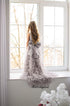 Grey Flower Girl tiered tulle Dress