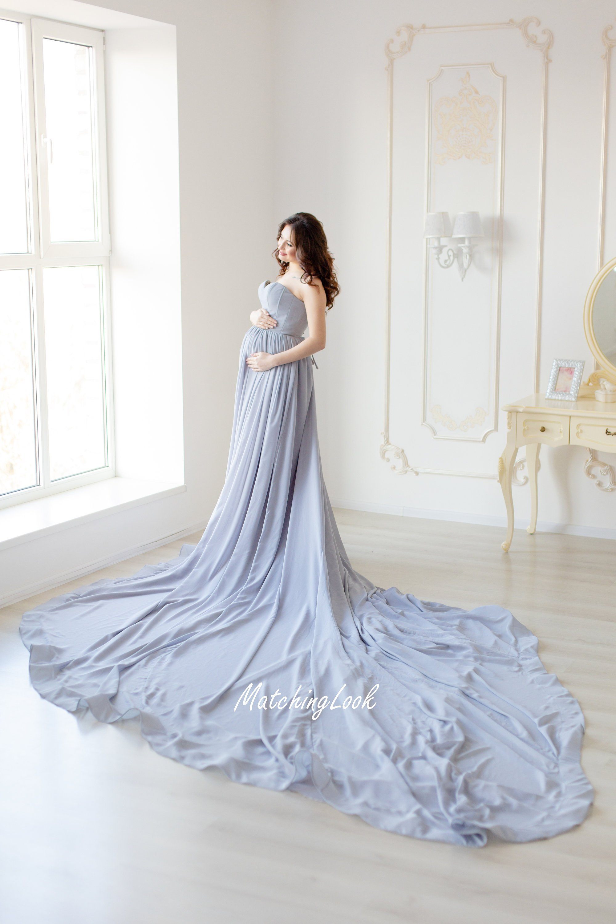 Maternity Gown with Small Train - Sexy Mama Maternity