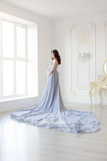 Grey chiffon dress hot sale
