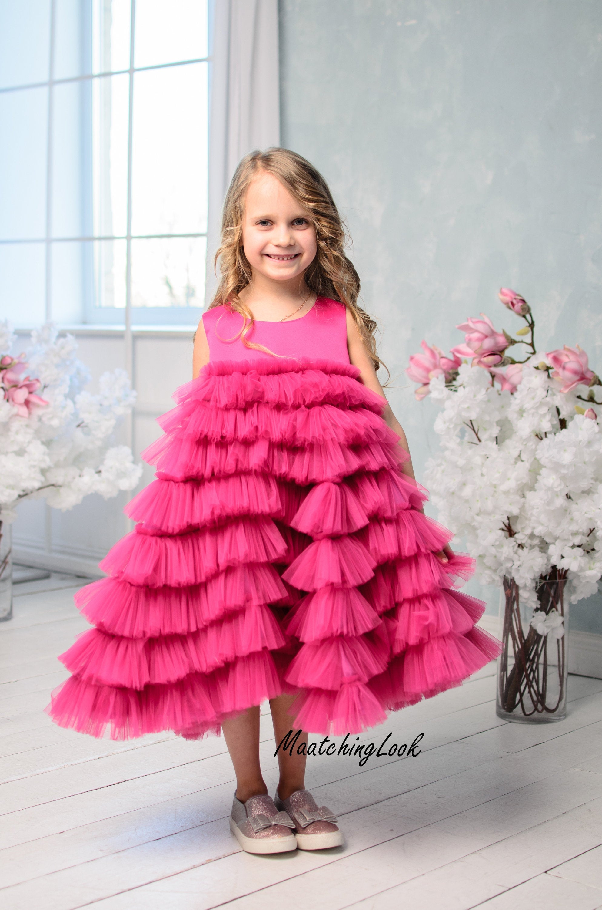 Hot Pink Tutu Toddler Ribbon Skirt, Pink Tulle Flower Girl Dress for  Summer, Girl Special Occasion Dress Little Girl, Newborn - Size 12 TWSP by  Vanah Lynn Designs